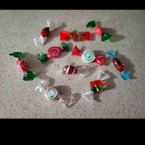 10 Vintage/Antique Blown Glass Candies